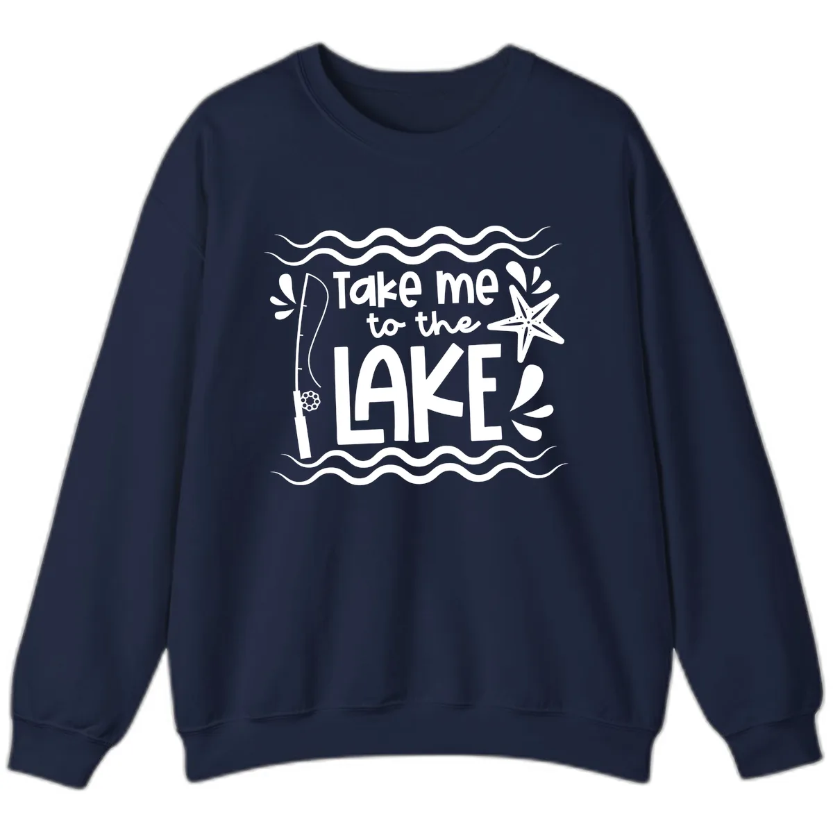Take Me To The Lake Design Sweatshirt in Navy