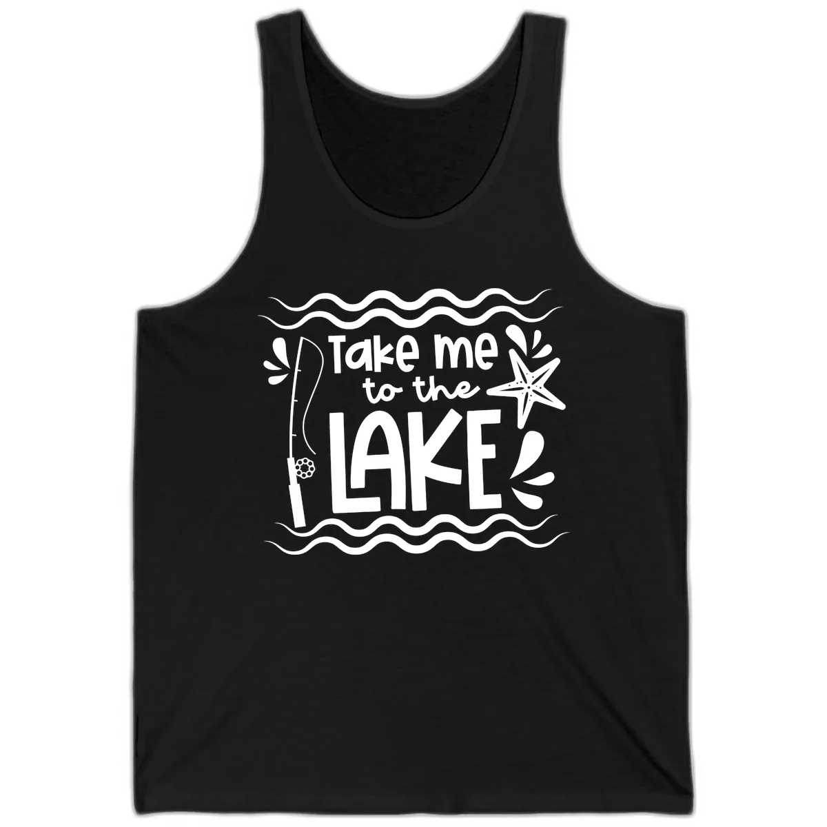 Take Me To The Lake Design Tank in Black