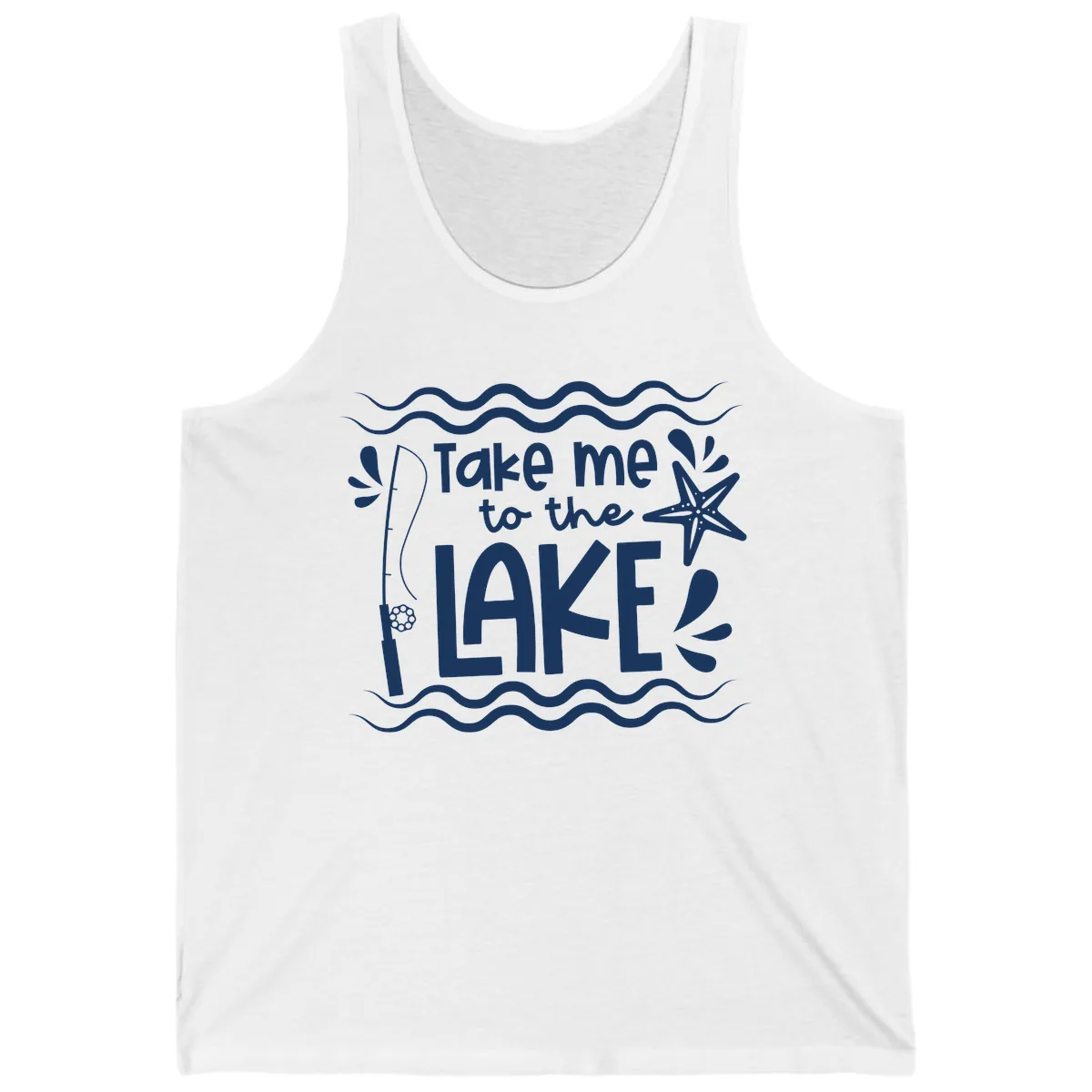 Take Me To The Lake Design Tank in White