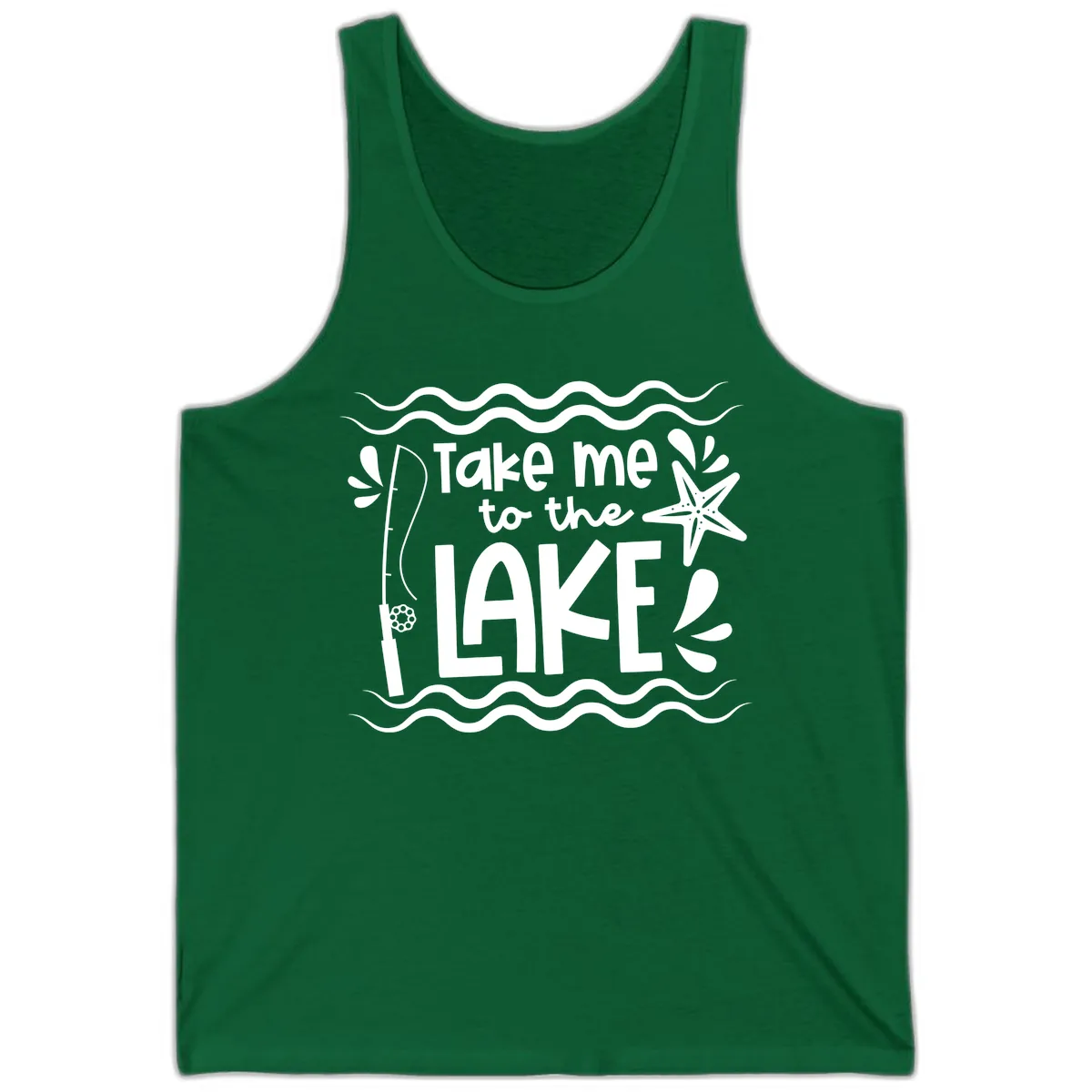 Take Me To The Lake Design Tank in Kelly