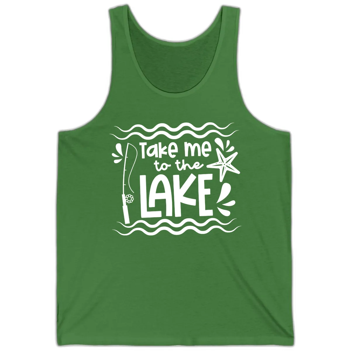 Take Me To The Lake Design Tank in Leaf