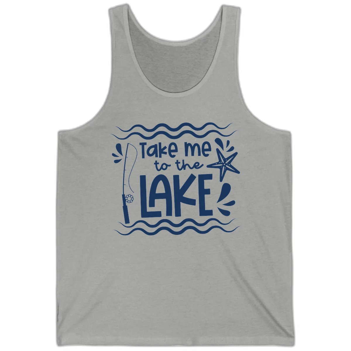 Take Me To The Lake Design Tank in Athletic Heather
