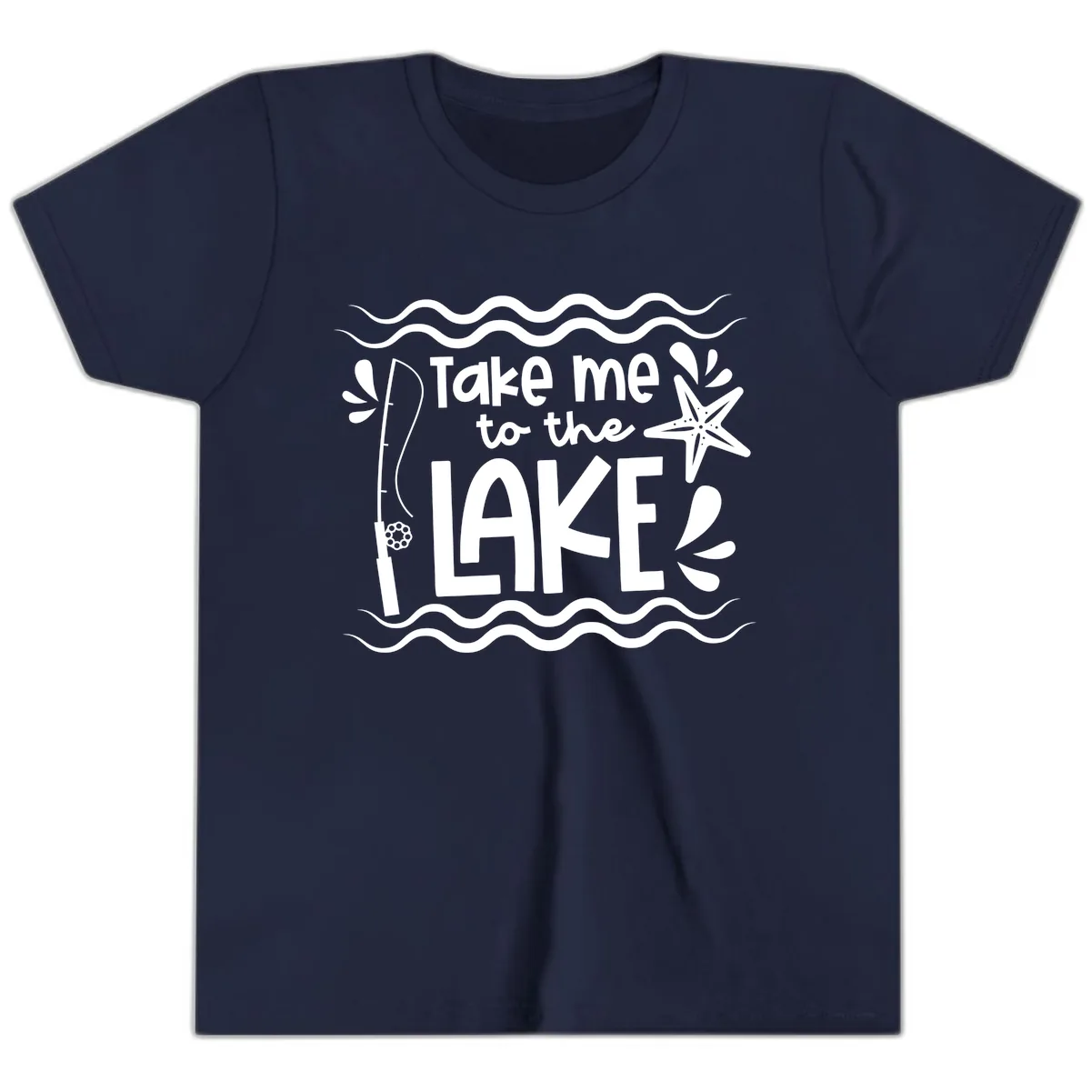 Take Me To The Lake Design Youth T-Shirt in Navy