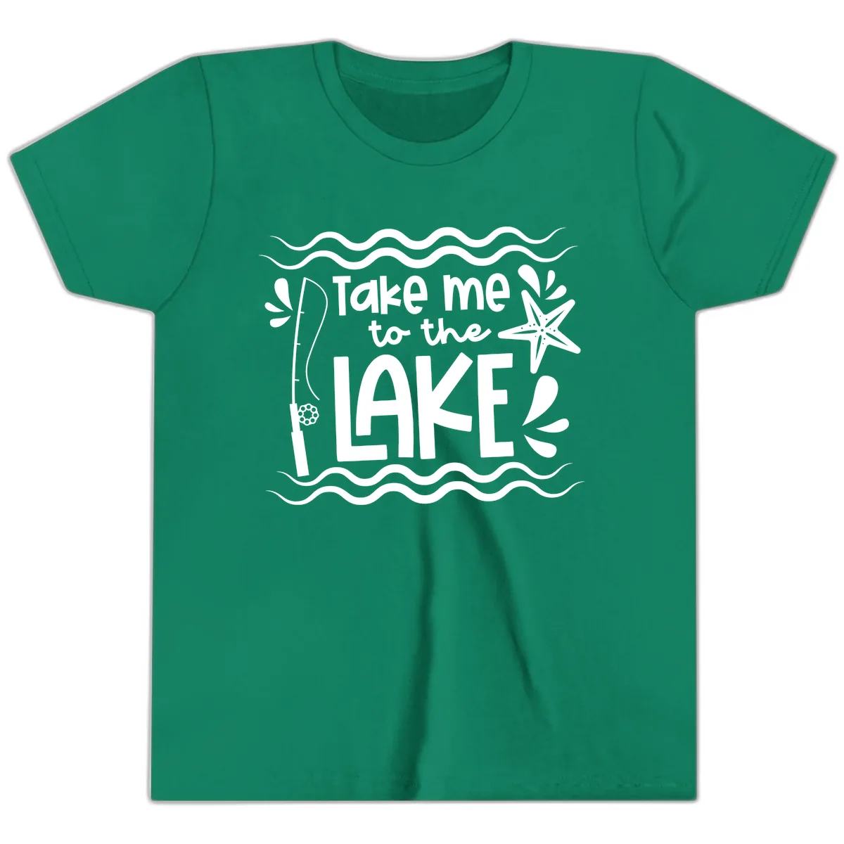 Take Me To The Lake Design Youth T-Shirt in Kelly