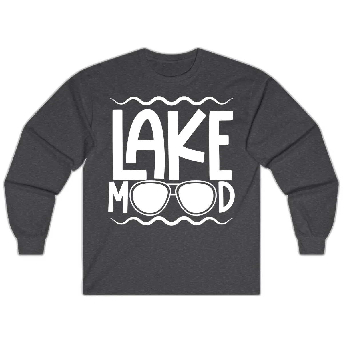 Lake Mood Sunglasses Design Long Sleeve in Dark Heather