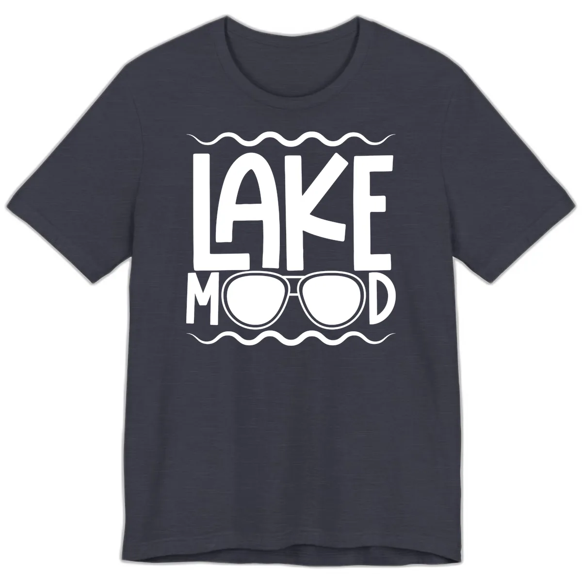 Lake Mood Sunglasses Design Premium T-Shirt in Heather Midnight Navy