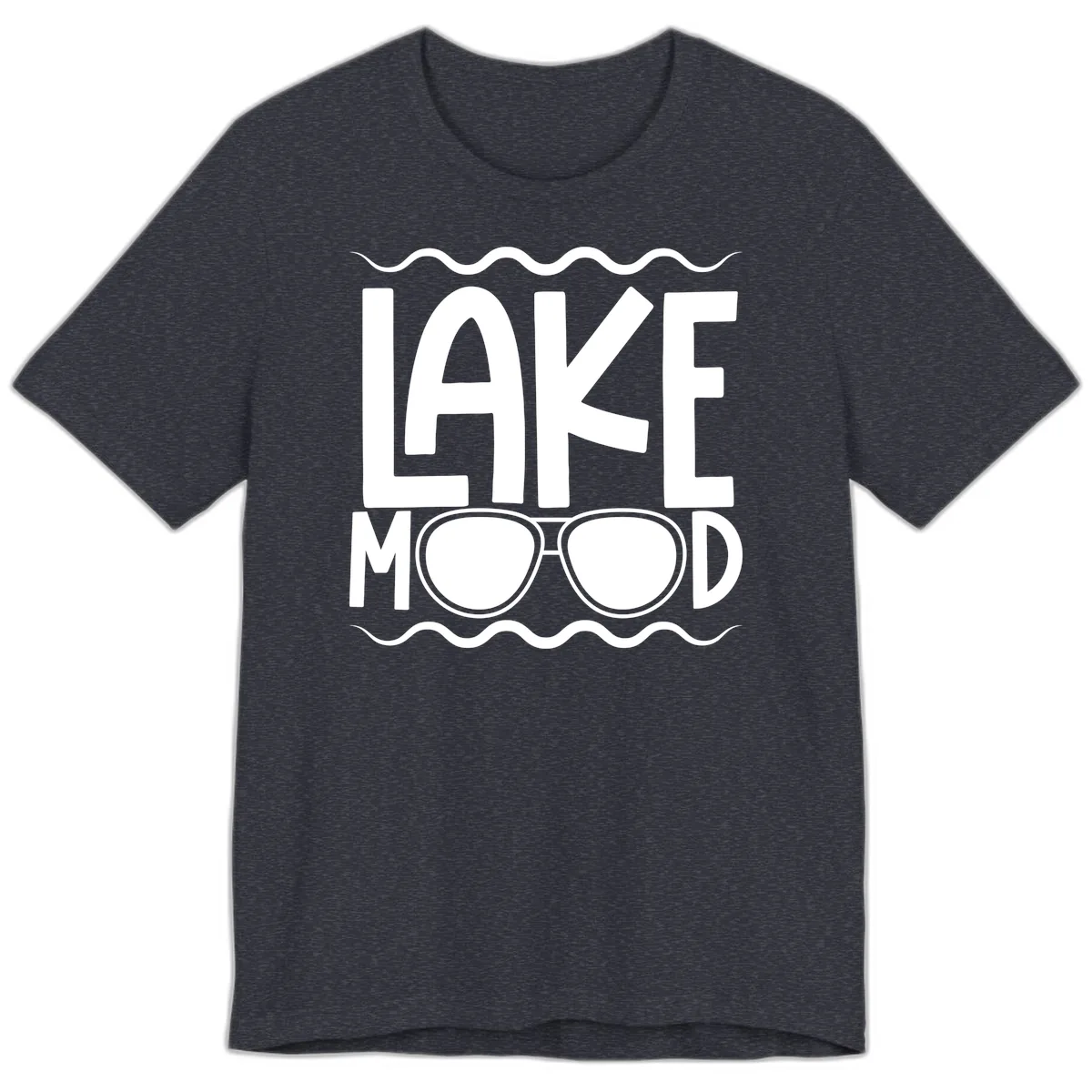Lake Mood Sunglasses Design Premium T-Shirt in Heather Navy