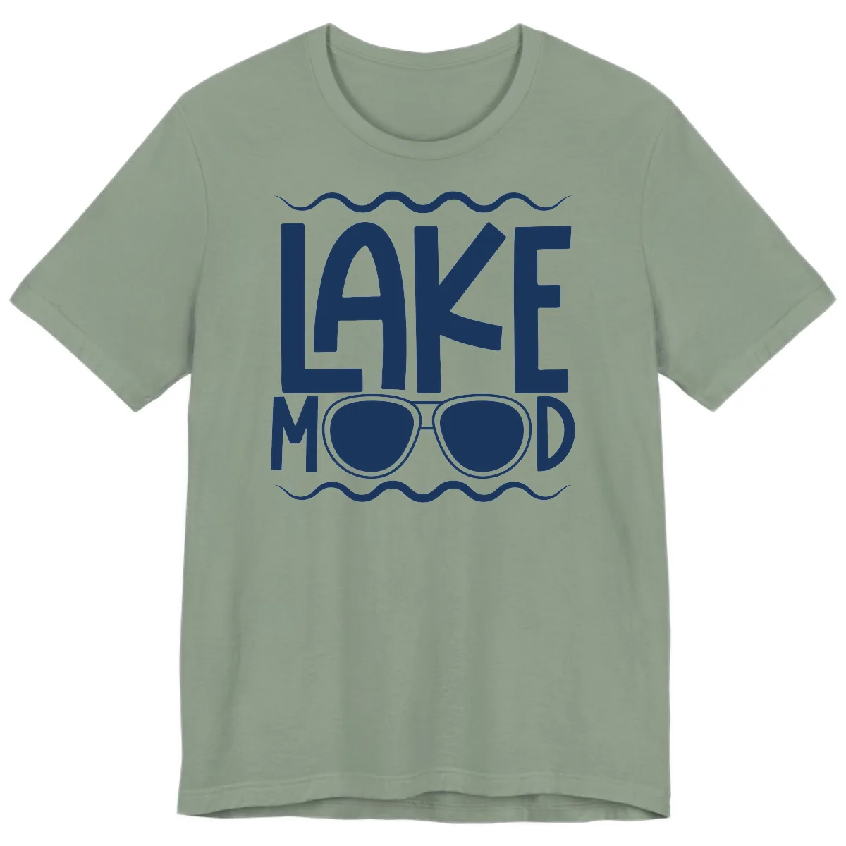 Lake Mood Sunglasses Design Premium T-Shirt in Sage
