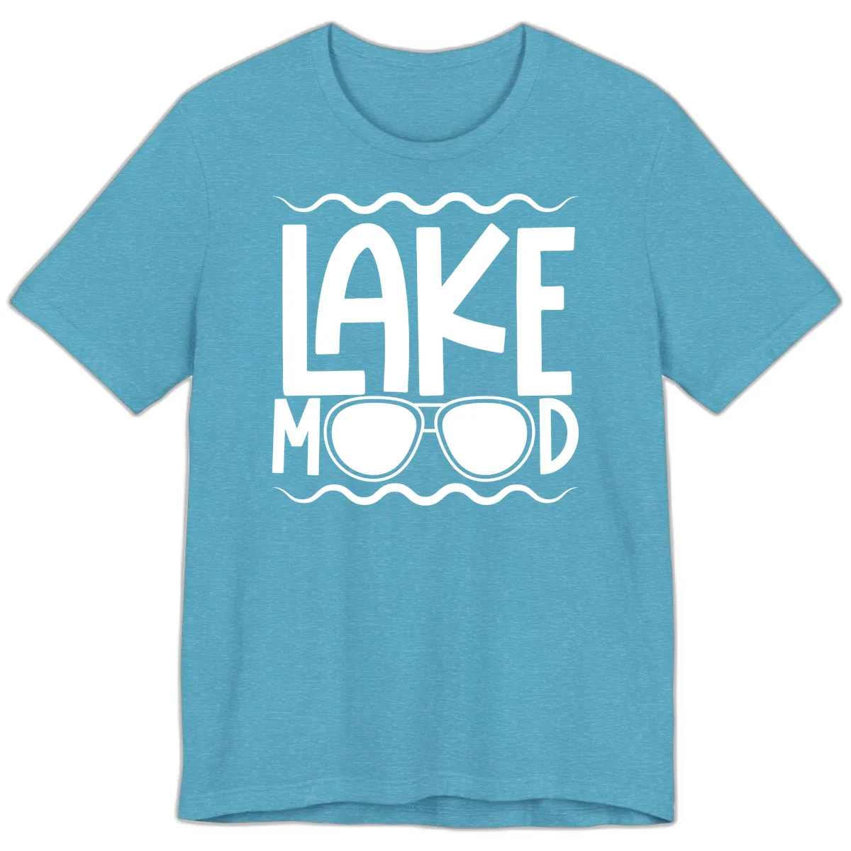 Lake Mood Sunglasses Design Premium T-Shirt in Heather Aqua