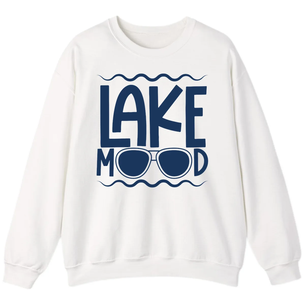Lake Mood Sunglasses Design Sweatshirt in White