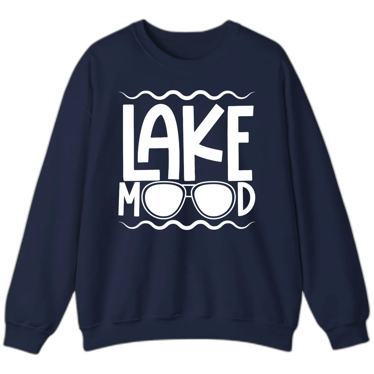 Lake Mood Sunglasses Design Sweatshirt in Navy