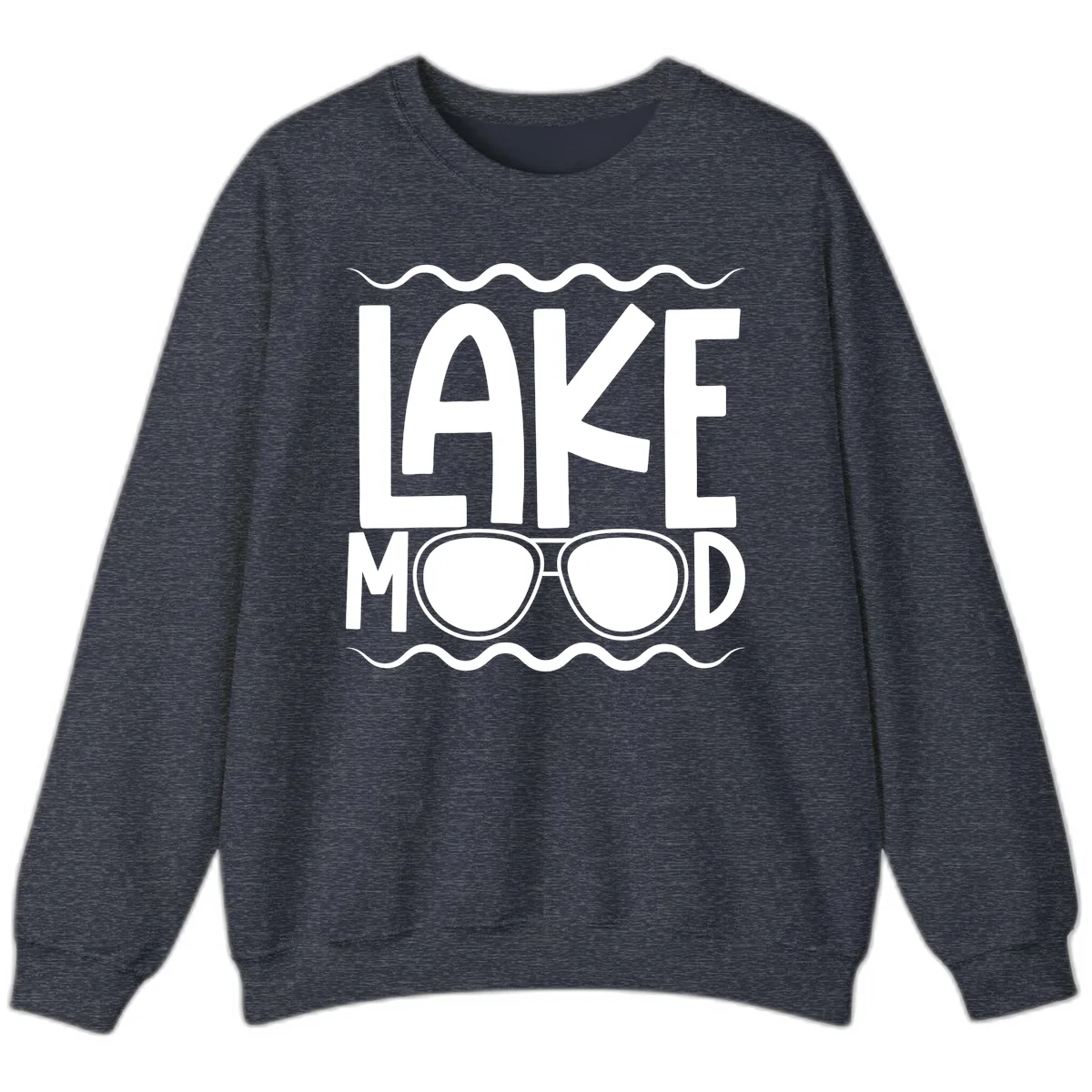 Lake Mood Sunglasses Design Sweatshirt in Heather Sport Dark Navy