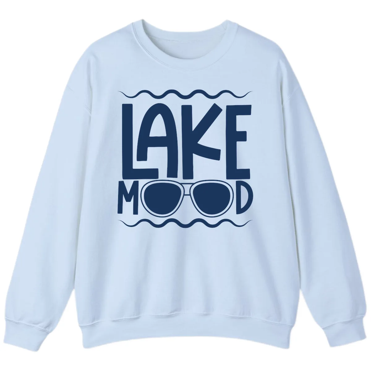 Lake Mood Sunglasses Design Sweatshirt in Light Blue