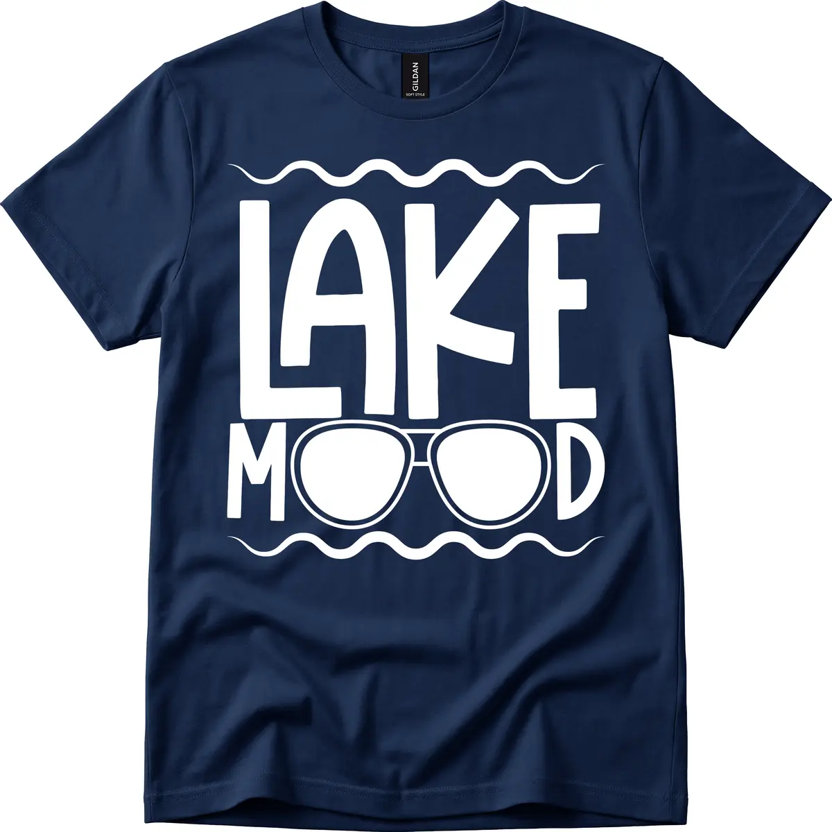 Lake Mood Sunglasses Design T-Shirt in Navy