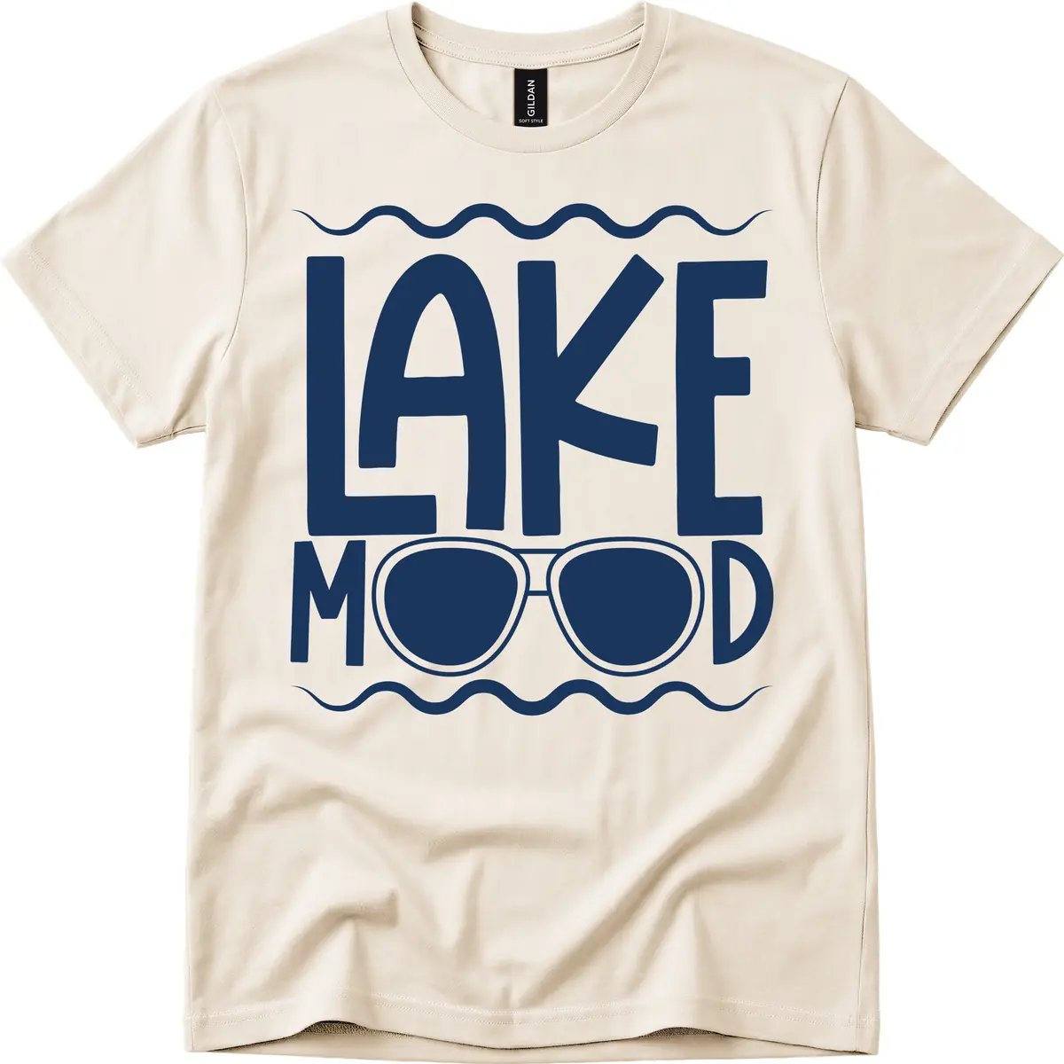 Lake Mood Sunglasses Design T-Shirt in Natural