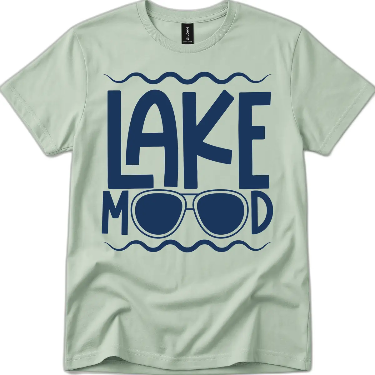 Lake Mood Sunglasses Design T-Shirt in Sage