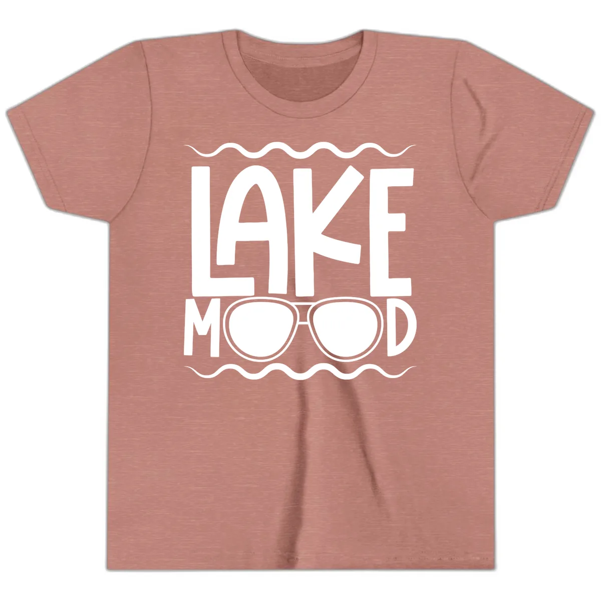 Lake Mood Sunglasses Design Youth T-Shirt in Heather Mauve