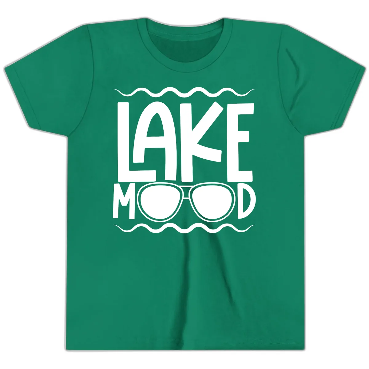 Lake Mood Sunglasses Design Youth T-Shirt in Kelly