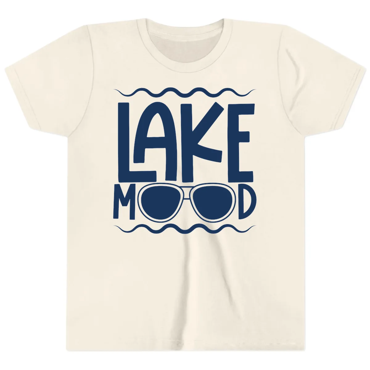 Lake Mood Sunglasses Design Youth T-Shirt in Natural