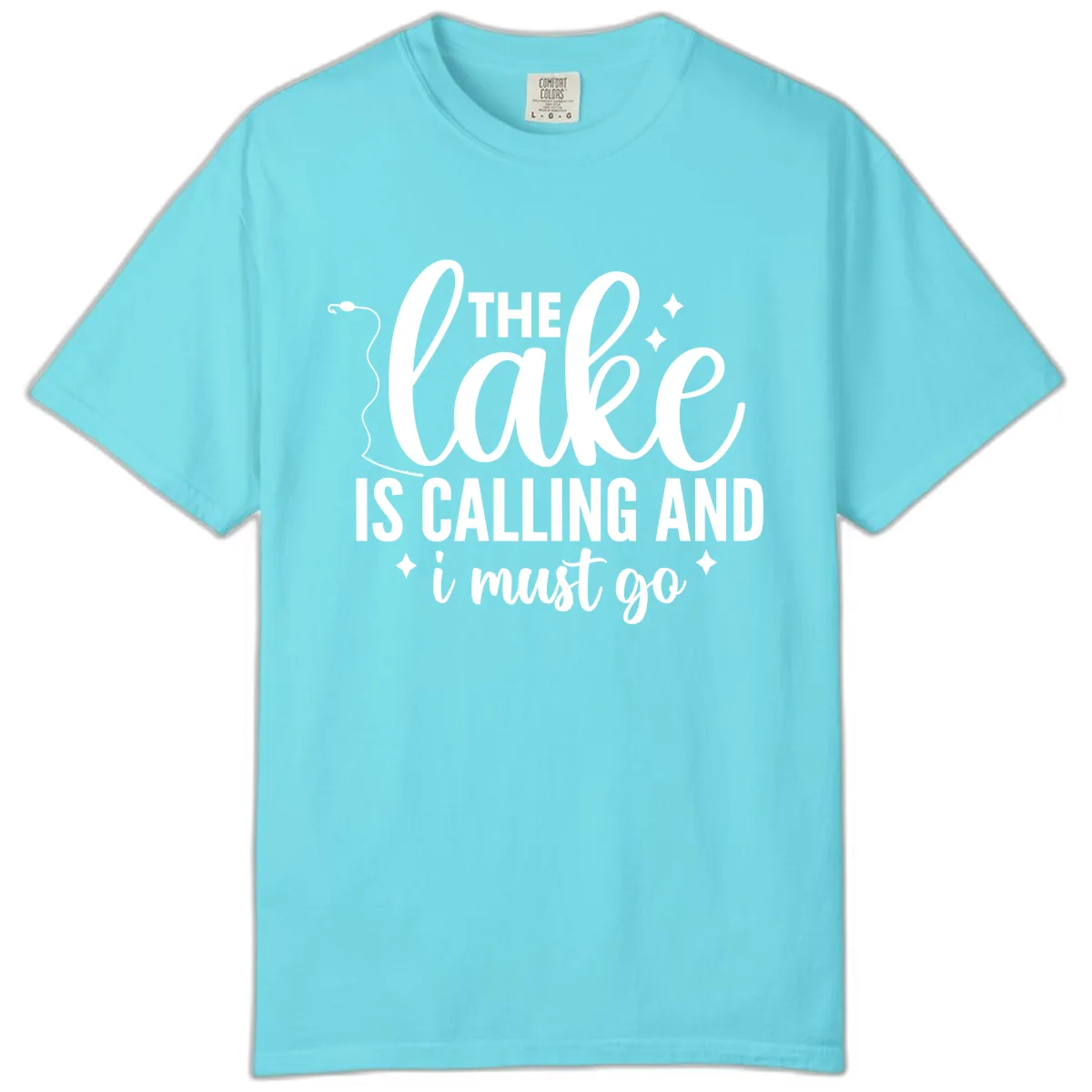 The Lake Is Calling And I Must Go Design Comfort Color in Lagoon Blue