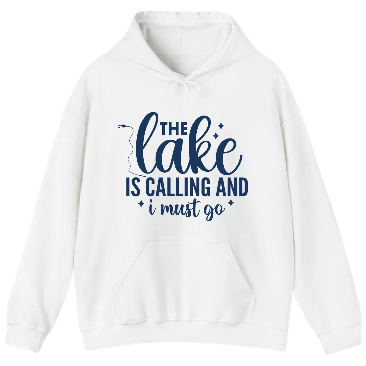 The Lake Is Calling And I Must Go Design Hoodie in White