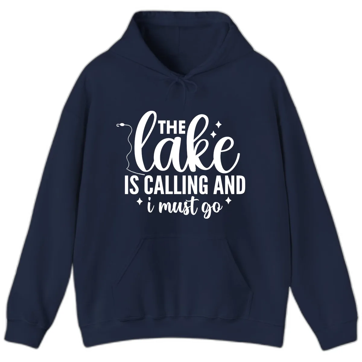The Lake Is Calling And I Must Go Design Hoodie in Navy