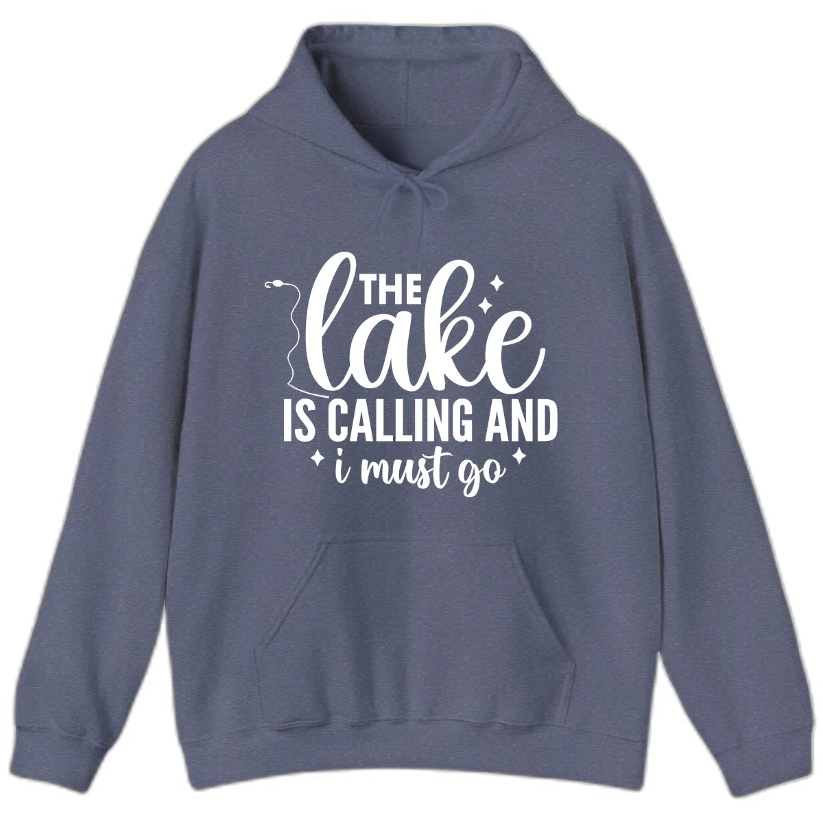 The Lake Is Calling And I Must Go Design Hoodie in Heather Navy