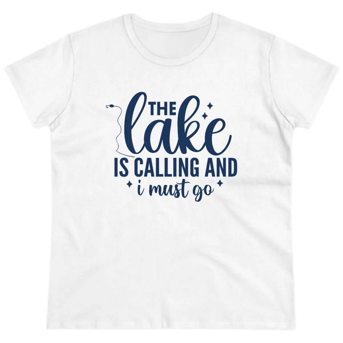 The Lake Is Calling And I Must Go Design Ladies Tee in White