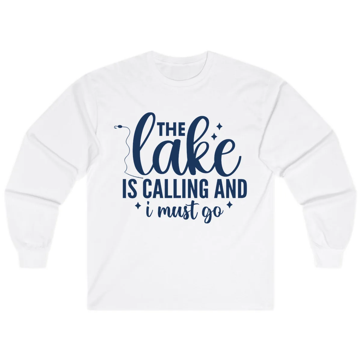 The Lake Is Calling And I Must Go Design Long Sleeve in White