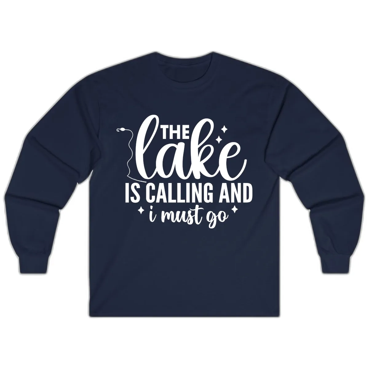 The Lake Is Calling And I Must Go Design Long Sleeve in Navy