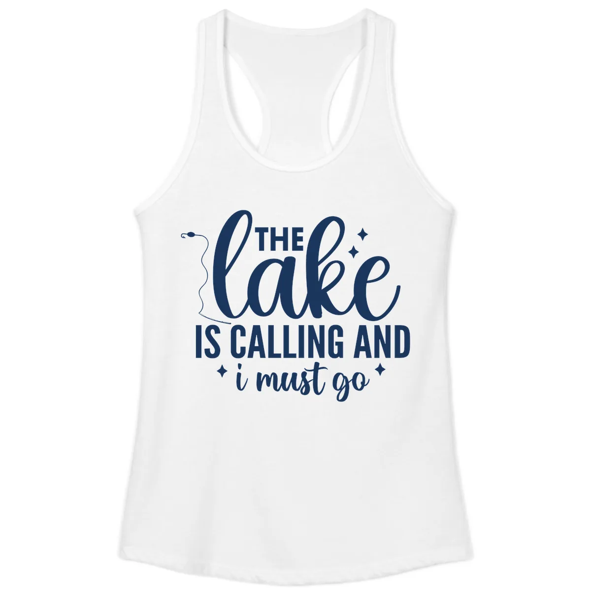 The Lake Is Calling And I Must Go Design Ladies Tank in White