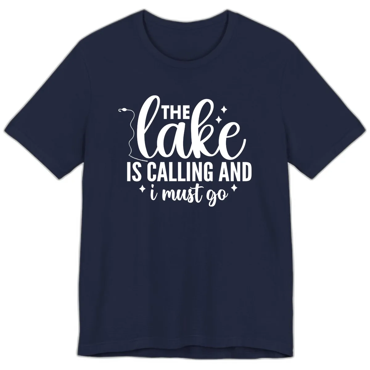 The Lake Is Calling And I Must Go Design Premium T-Shirt in Navy