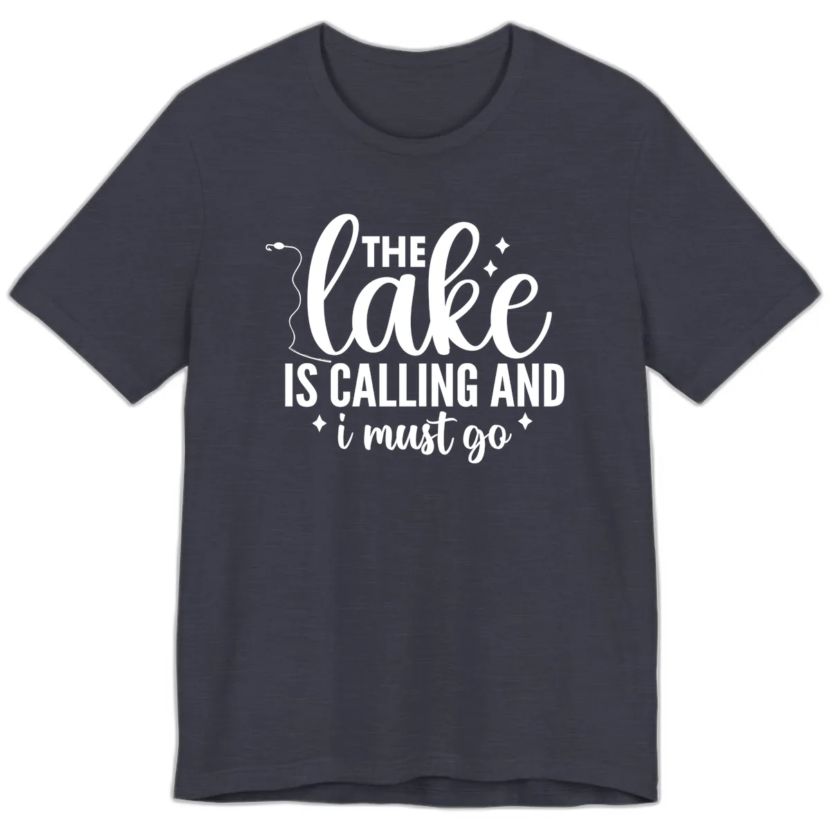 The Lake Is Calling And I Must Go Design Premium T-Shirt in Heather Midnight Navy
