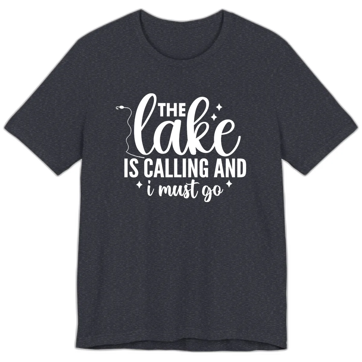 The Lake Is Calling And I Must Go Design Premium T-Shirt in Heather Navy