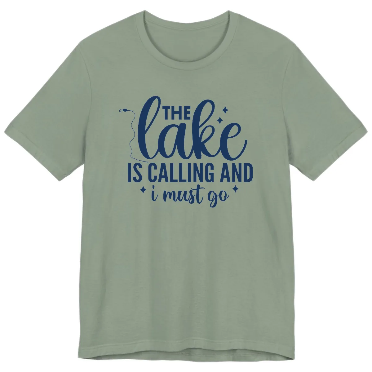 The Lake Is Calling And I Must Go Design Premium T-Shirt in Sage