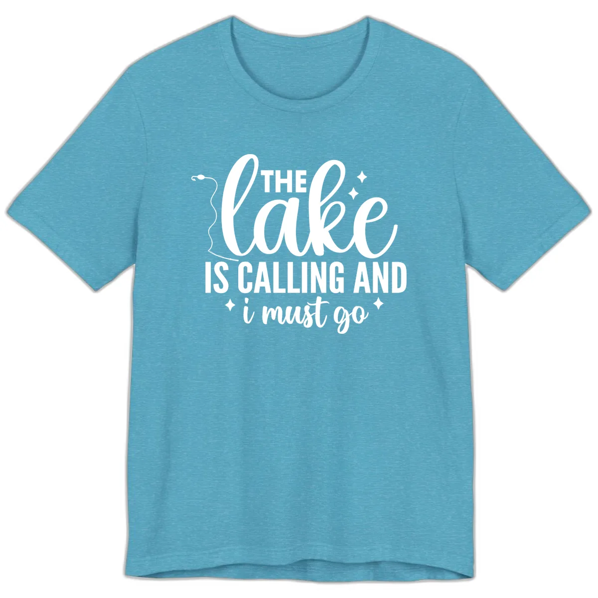 The Lake Is Calling And I Must Go Design Premium T-Shirt in Heather Aqua