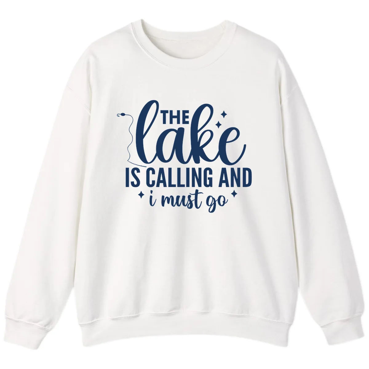 The Lake Is Calling And I Must Go Design Sweatshirt in White