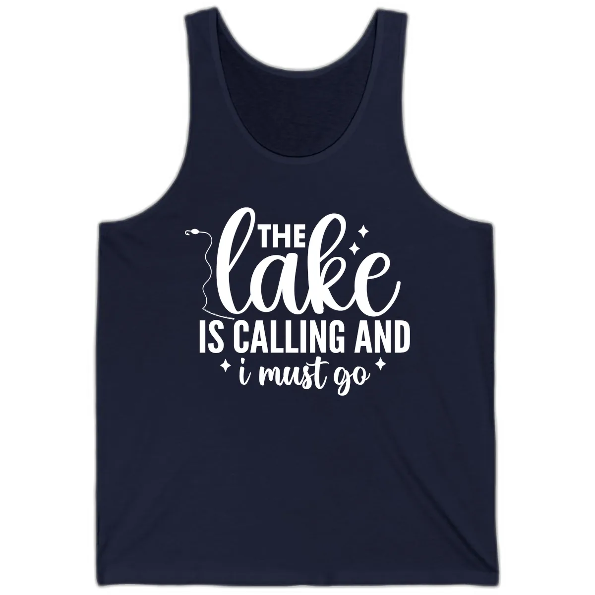 The Lake Is Calling And I Must Go Design Tank in Navy