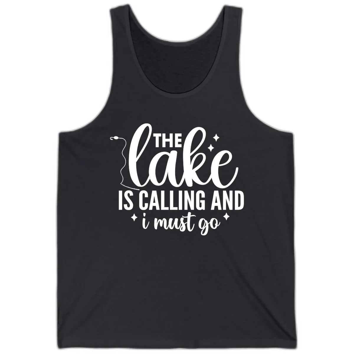 The Lake Is Calling And I Must Go Design Tank in Dark Grey