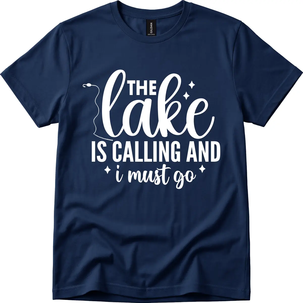 The Lake Is Calling And I Must Go Design T-Shirt in Navy