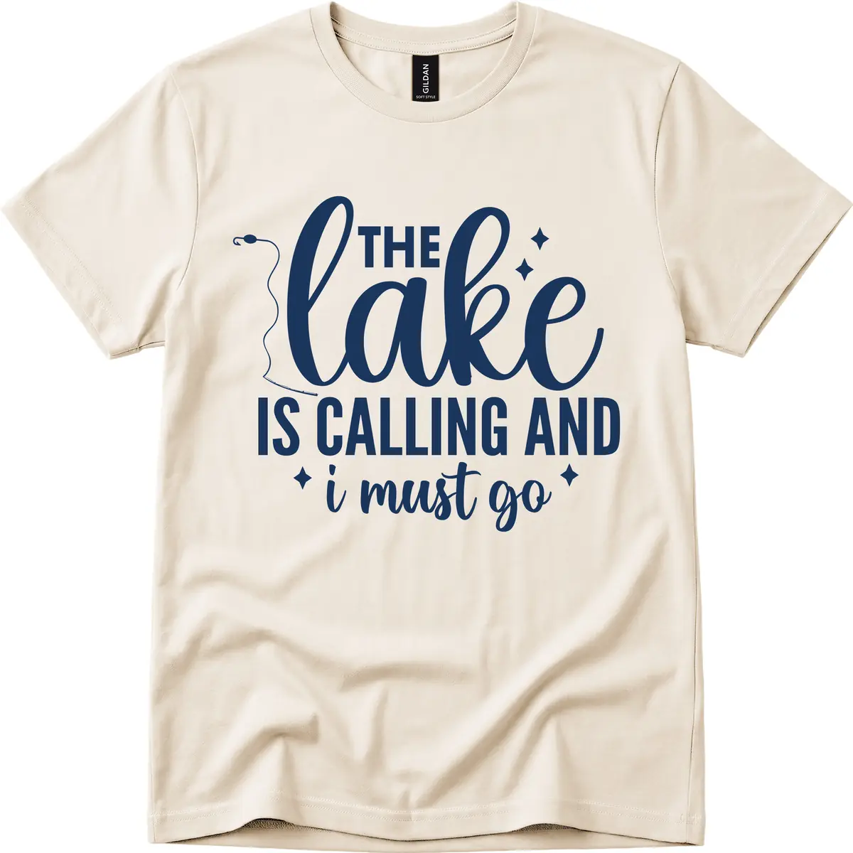 The Lake Is Calling And I Must Go Design T-Shirt in Natural