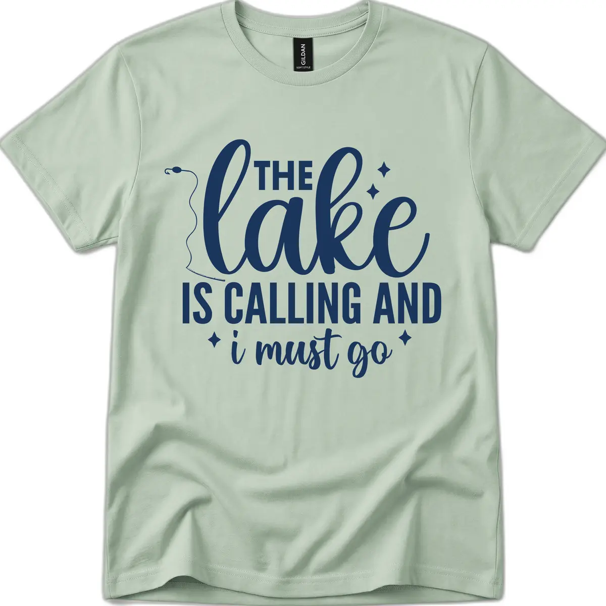 The Lake Is Calling And I Must Go Design T-Shirt in Sage