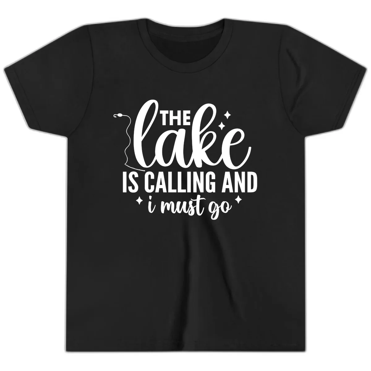 The Lake Is Calling And I Must Go Design Youth T-Shirt in Black