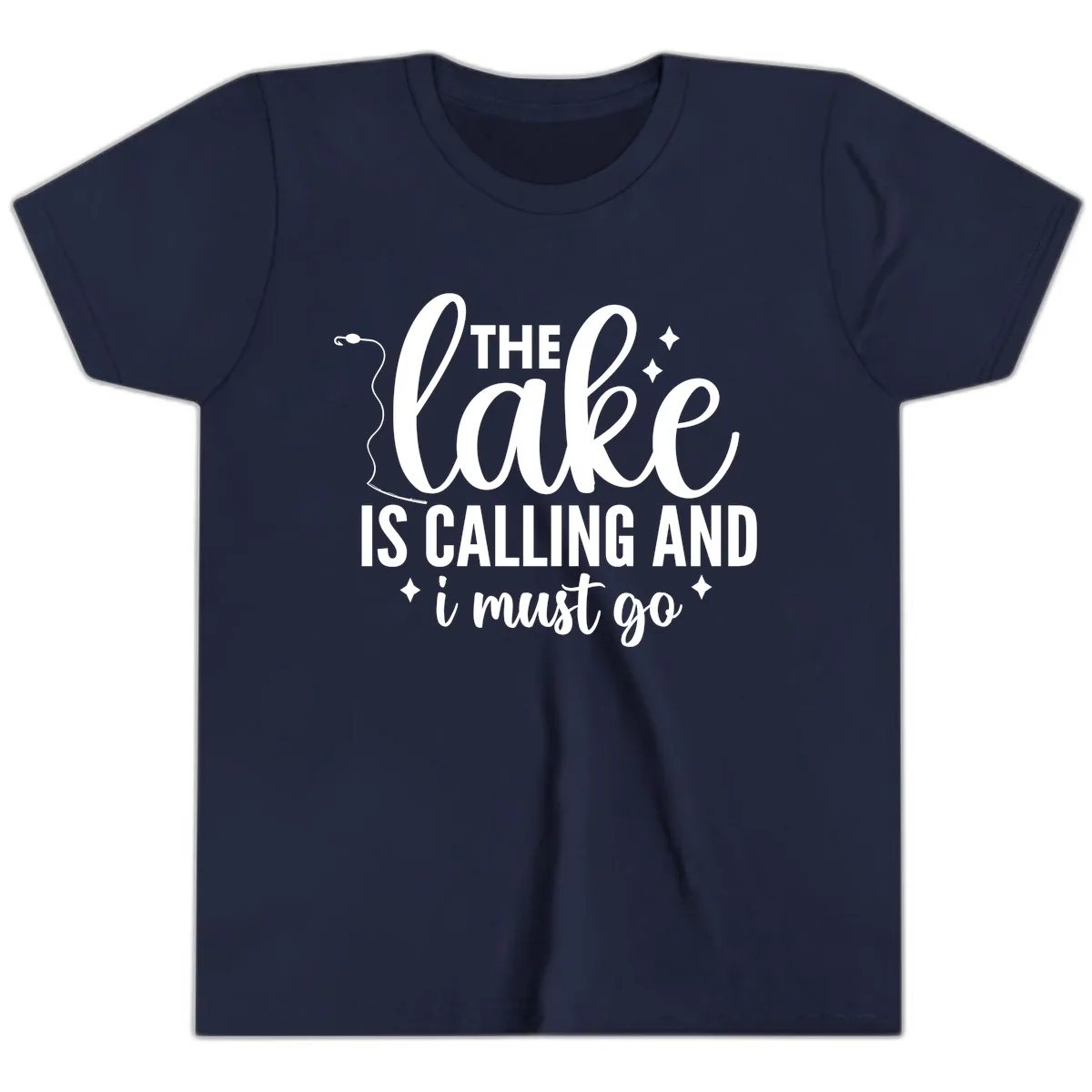 The Lake Is Calling And I Must Go Design Youth T-Shirt in Navy