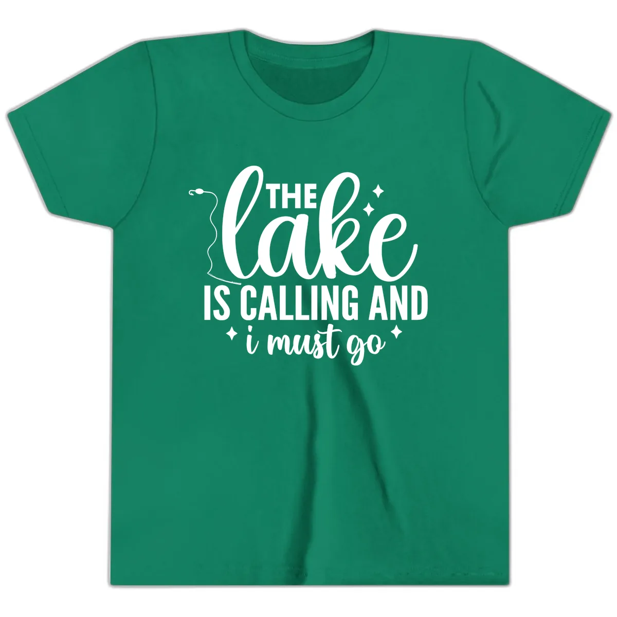 The Lake Is Calling And I Must Go Design Youth T-Shirt in Kelly