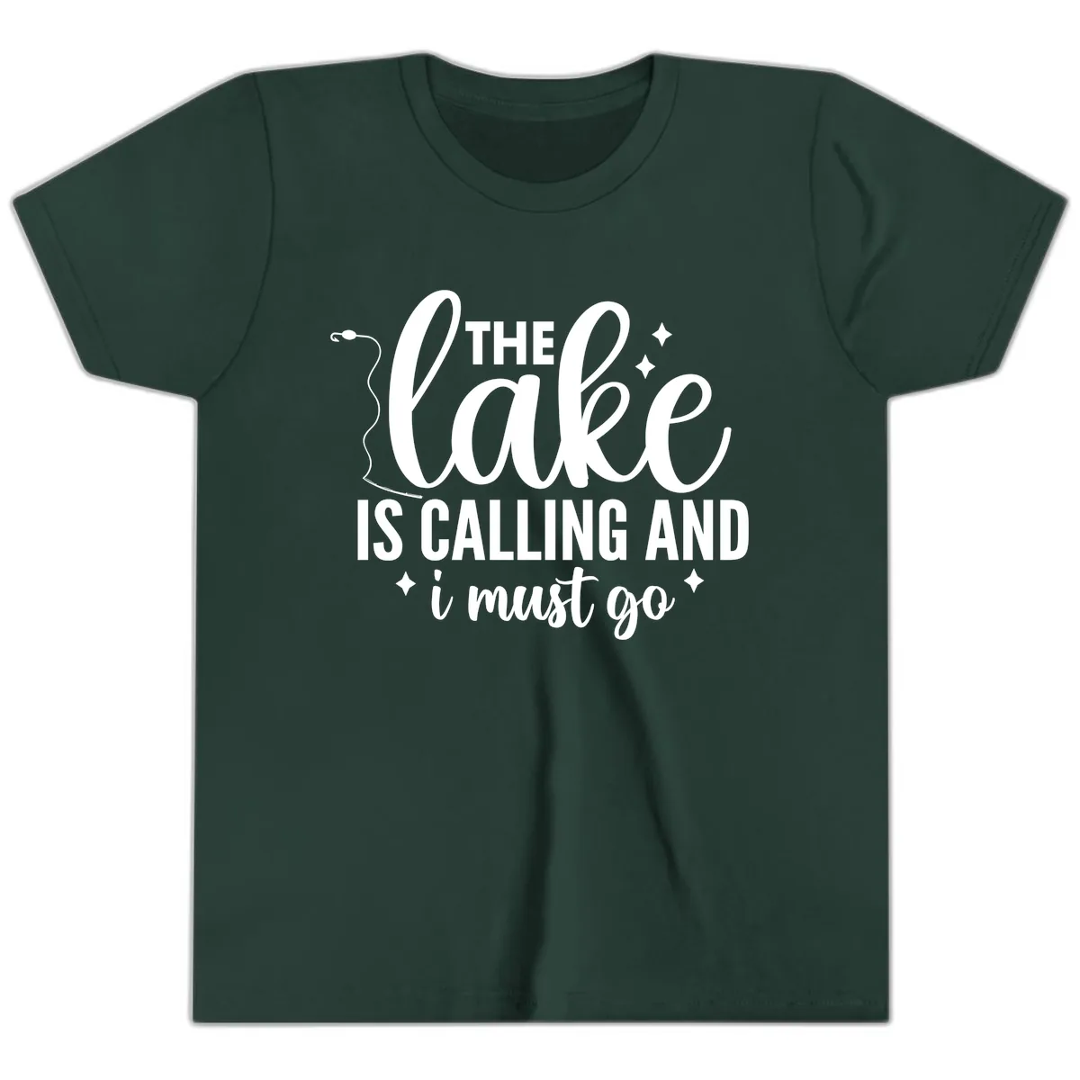 The Lake Is Calling And I Must Go Design Youth T-Shirt in Forest