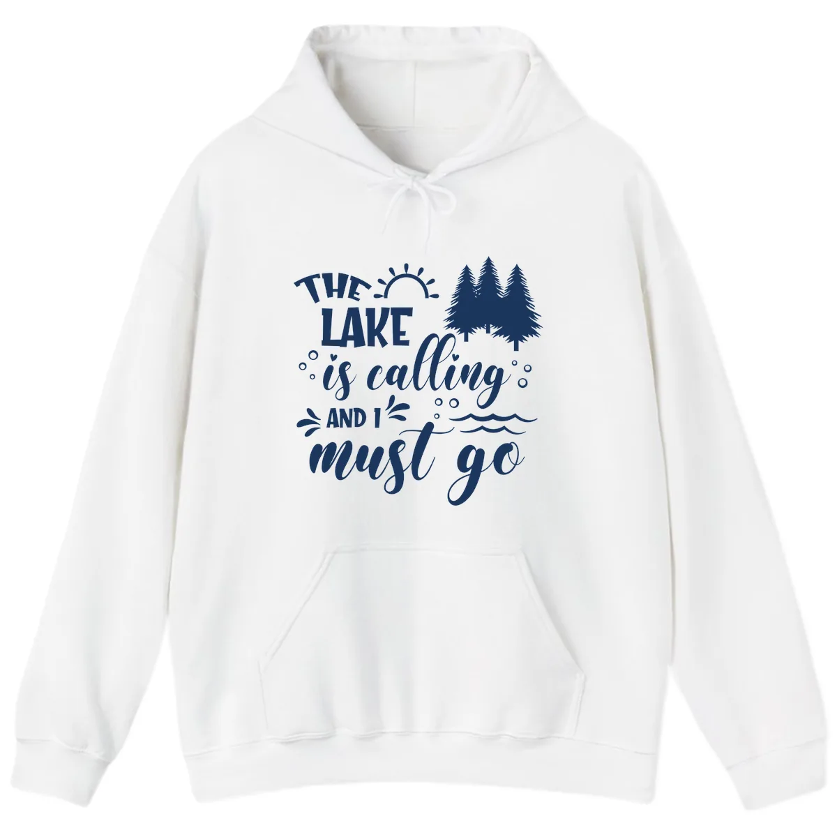 The Lake Is Calling And I Must Go Hoodie in White