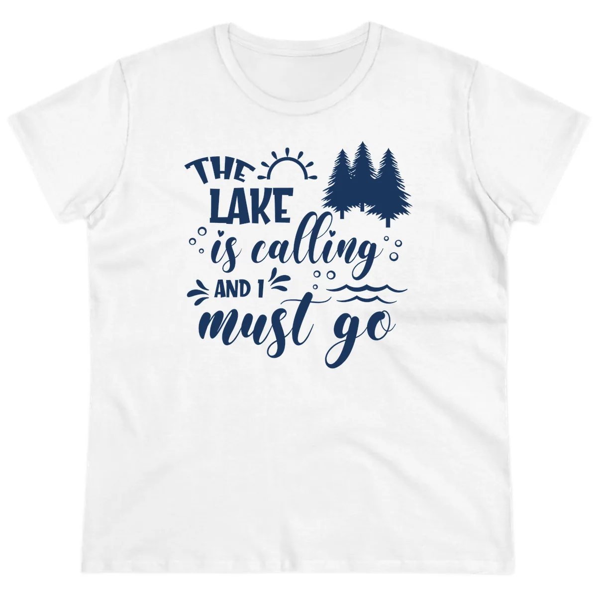 The Lake Is Calling And I Must Go Ladies Tee in White