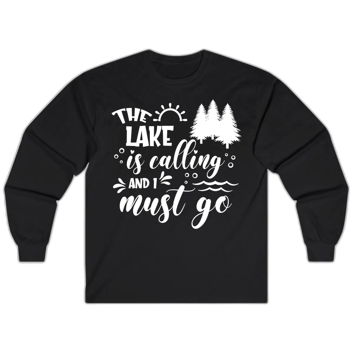 The Lake Is Calling And I Must Go Long Sleeve in Black