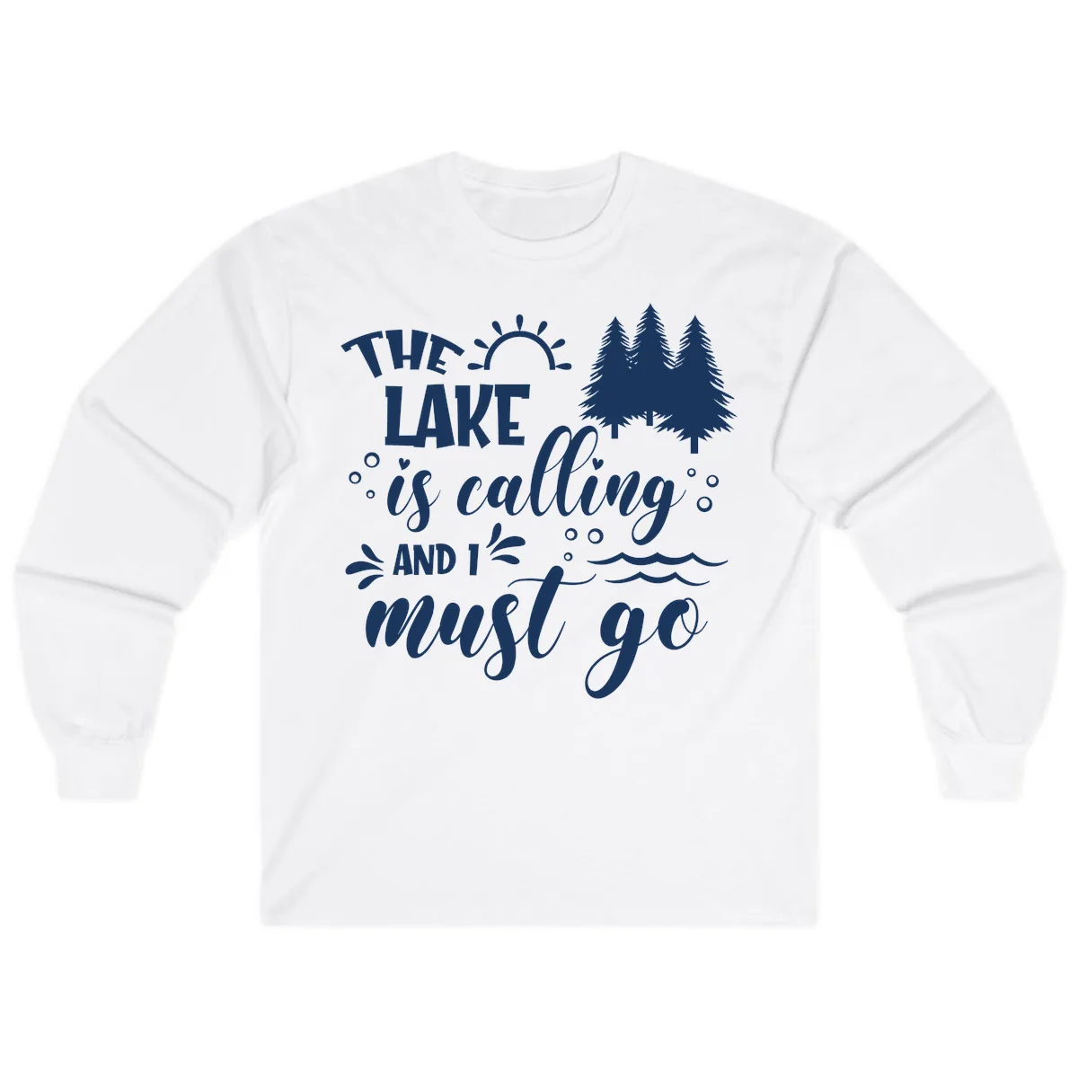 The Lake Is Calling And I Must Go Long Sleeve in White